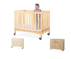 Capa de proteção preta para berço de hotel dobrável Travel Sleeper contra riscos e danos"